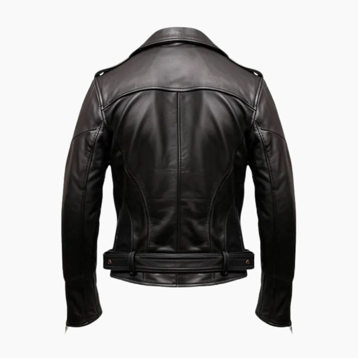 Men's Black Biker Genuine Leather Jacket
