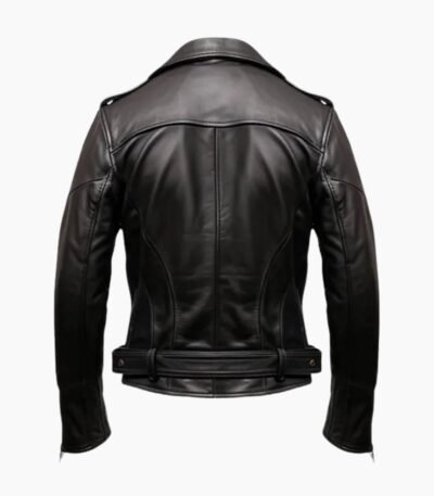 Men's Black Biker Genuine Leather Jacket