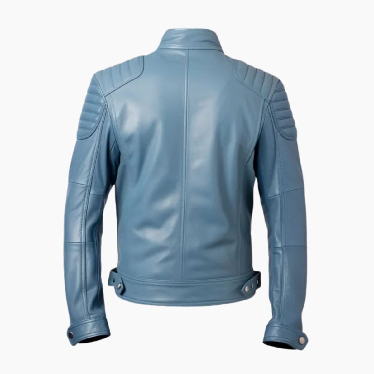 Men's Blue Cafe Racer Leather Jacket