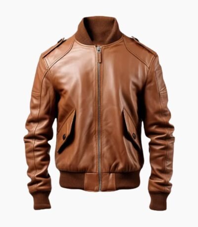 Men's Bomber Brown Leather Jacket