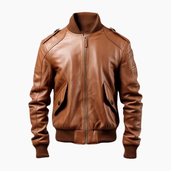 Men's Bomber Brown Leather Jacket