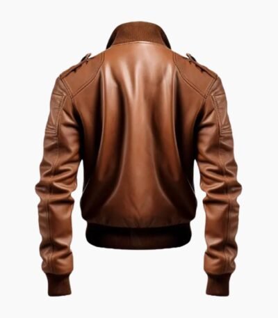 Men's Bomber Brown Leather Jacket