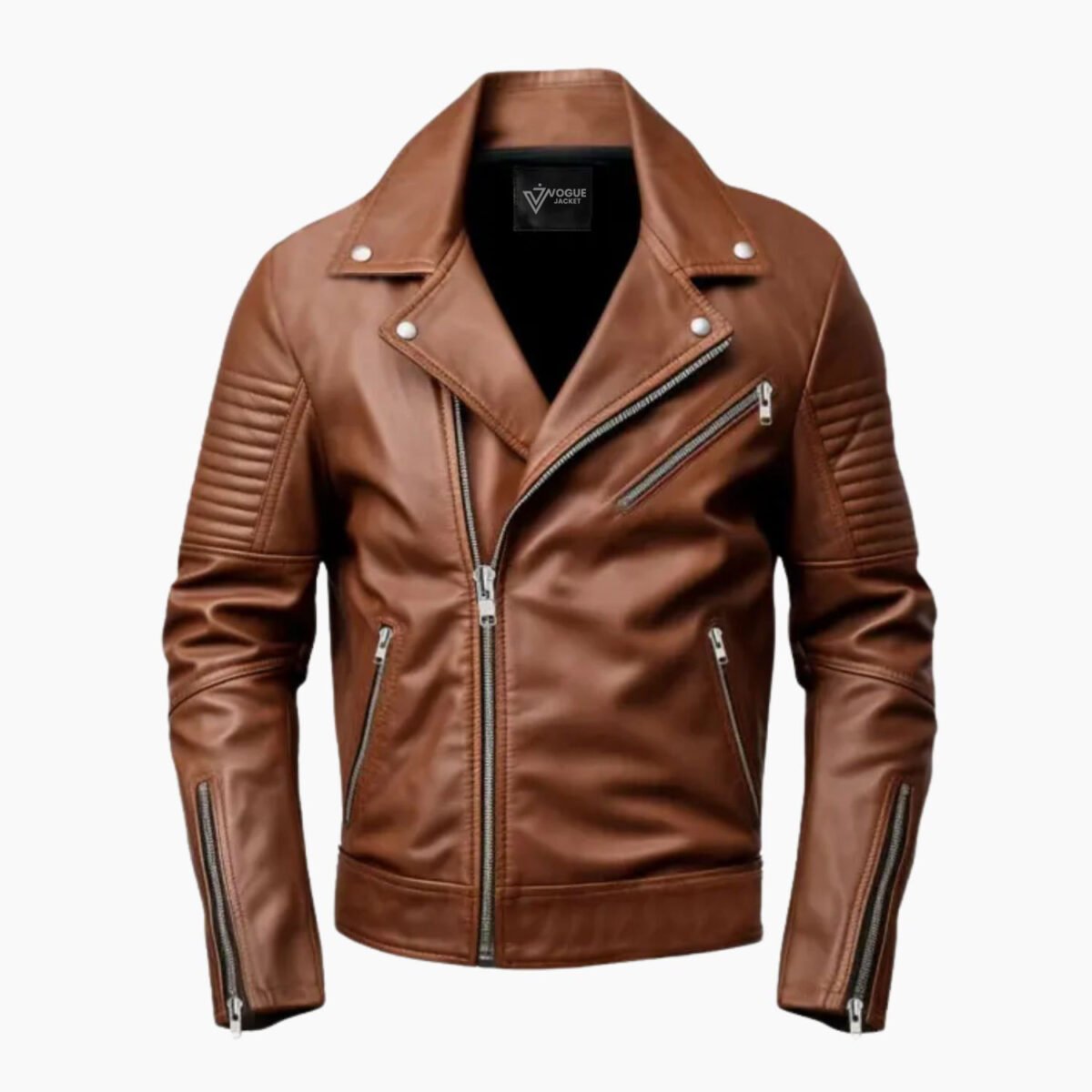 Men's Brown Biker Leather Jacket