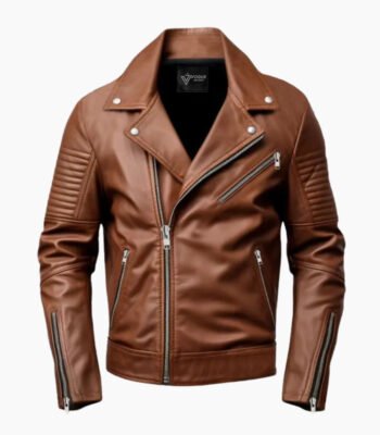Men's Brown Biker Leather Jacket