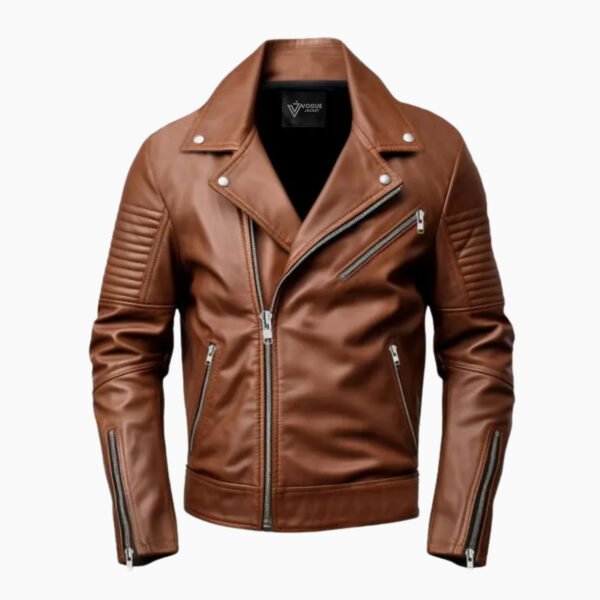 Men's Brown Biker Leather Jacket