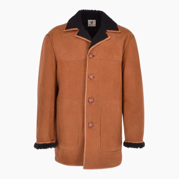 Mens Classic Sheepskin Coat Tan