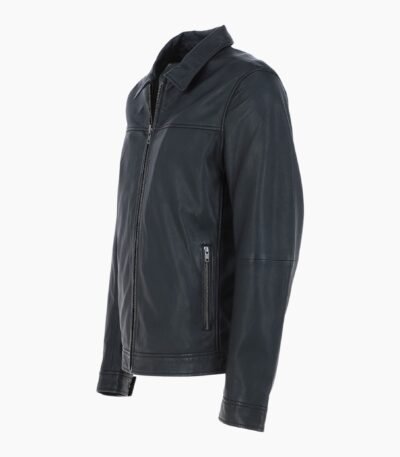 Mens Leather Biker Jacket Black