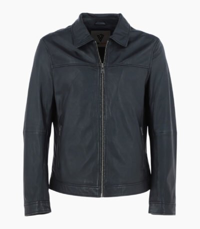 Mens Leather Biker Jacket Black