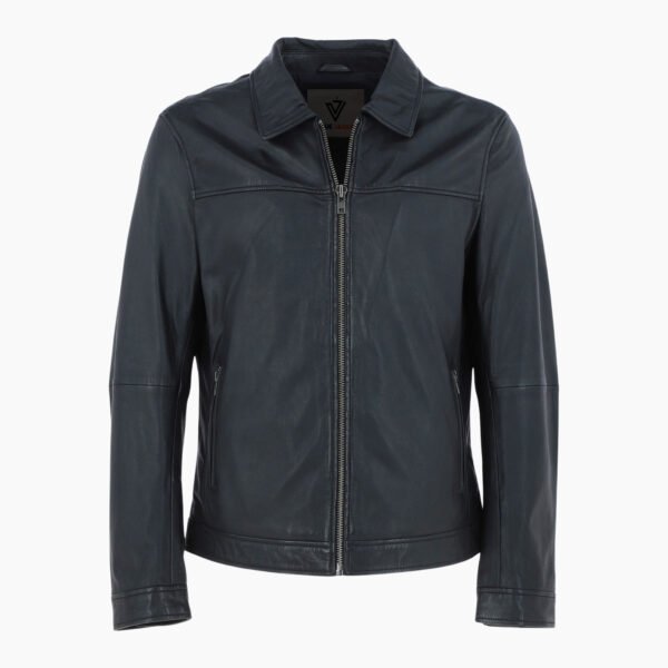 Mens Leather Biker Jacket Black