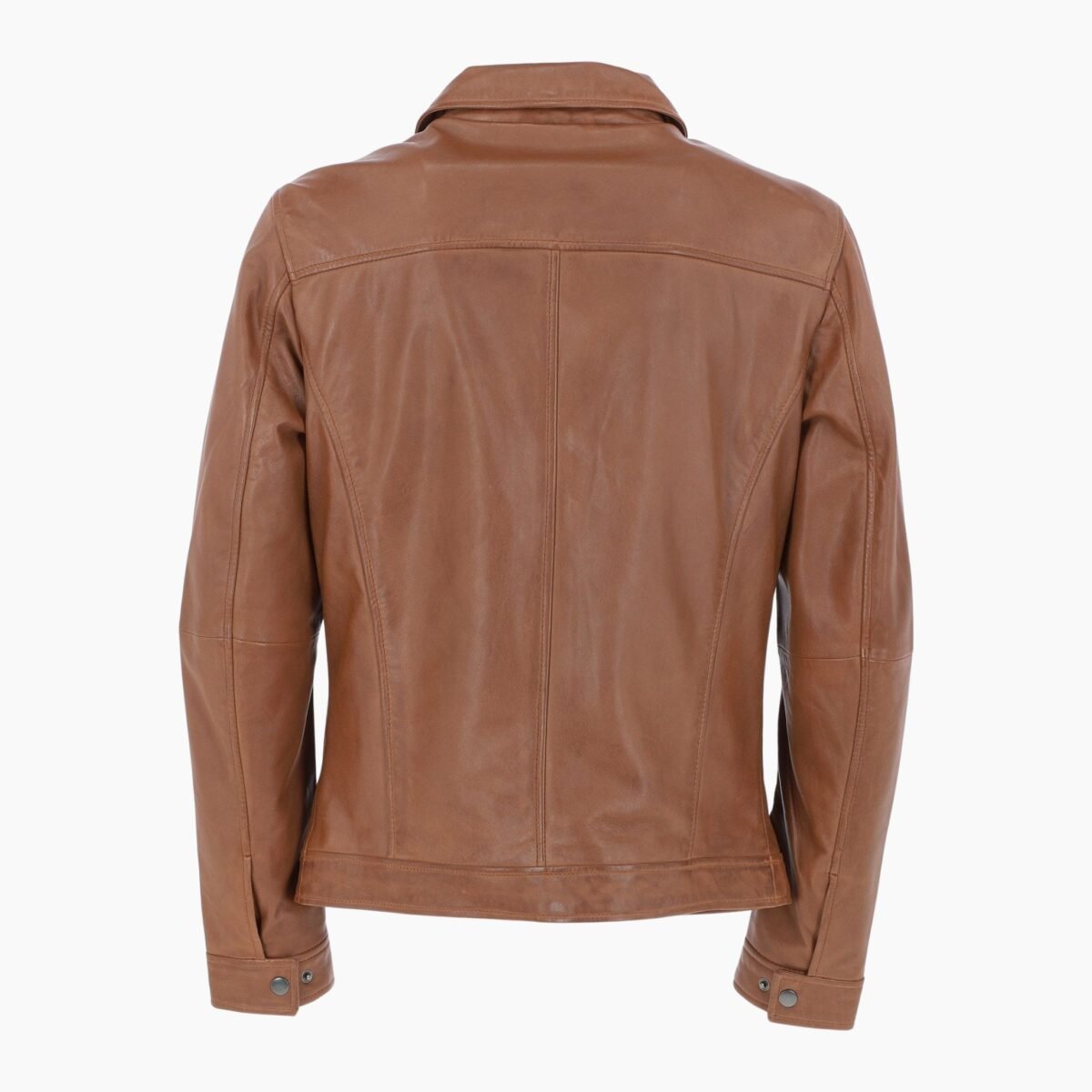 Mens Leather Biker Jacket Cognac