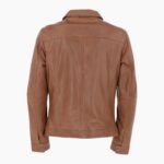 Mens Leather Biker Jacket Cognac