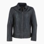 Mens Leather Biker Jacket Dark Brown