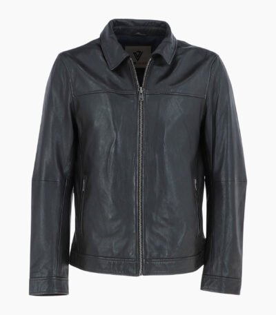 Mens Leather Biker Jacket Dark Brown