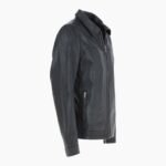 Mens Leather Biker Jacket Dark Brown