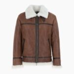 Mens Luxury Shearling Pilot Jacket Antique