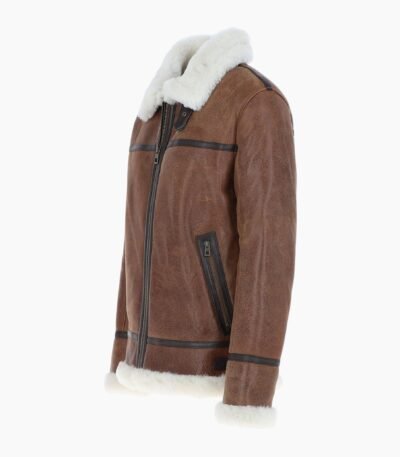 Mens Luxury Shearling Pilot Jacket Antique
