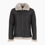 Mens Luxury Shearling Pilot Jacket Brown
