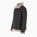 Mens Luxury Shearling Pilot Jacket Brown