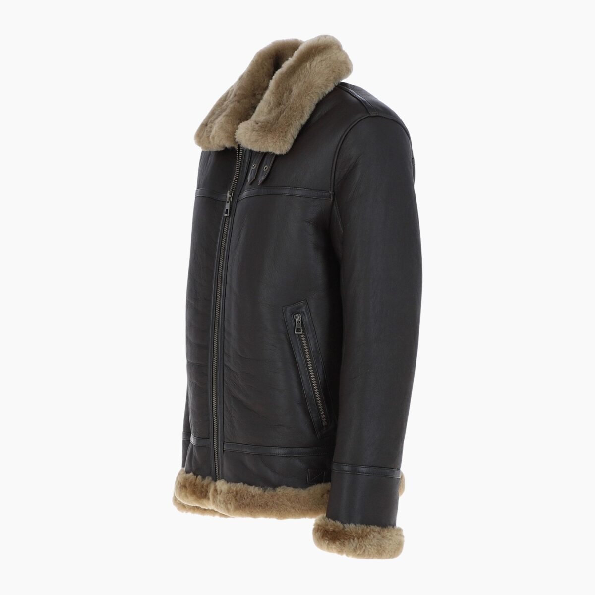 Mens Luxury Shearling Pilot Jacket Ginger