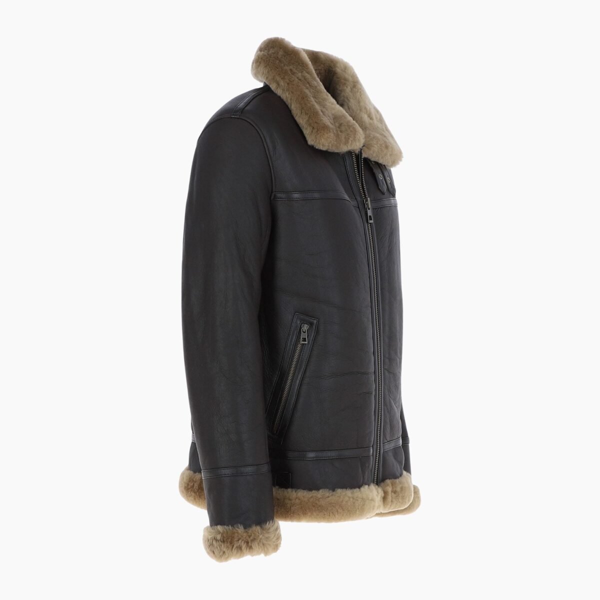 Mens Luxury Shearling Pilot Jacket Ginger