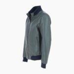 Mens Modern Bomber Leather Jacket Green