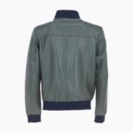 Mens Modern Bomber Leather Jacket Green