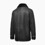 Men's Shearling Bomber Black Leather Jacket