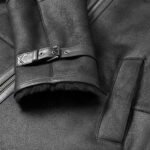 Men's Shearling Bomber Black Leather Jacket