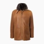 Men's Shearling Bomber Cognac Leather Jacket