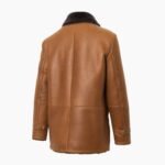 Men's Shearling Bomber Cognac Leather Jacket
