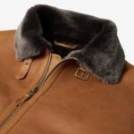 Men's Shearling Bomber Cognac Leather Jacket