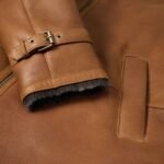 Men's Shearling Bomber Cognac Leather Jacket