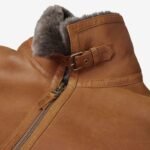 Men's Shearling Bomber Cognac Leather Jacket