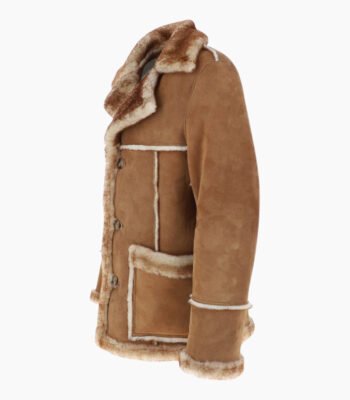 Mens Shearling Sheepskin Coat Honey Tan