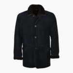 Mens Sheepskin Coat Dark Blue