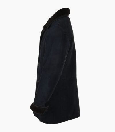 Mens Sheepskin Coat Dark Blue