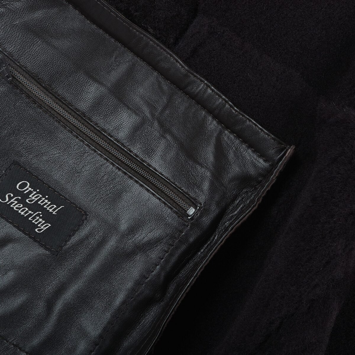 Mens Sheepskin Coat Dark Blue