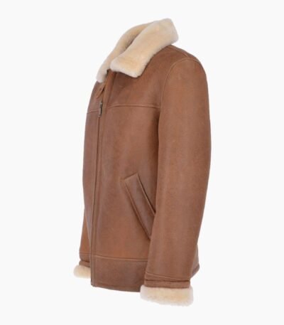 Mens Sheepskin Flying Jacket Tan Colorado