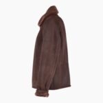 Mens Sheepskin Leather Flying Jacket Brown