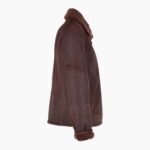 Mens Sheepskin Leather Flying Jacket Brown