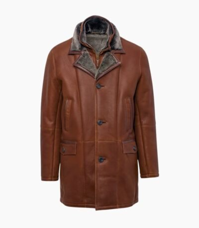 Men's Silky Shearling Brown Leather Jacket