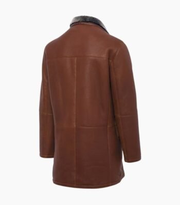 Men's Silky Shearling Brown Leather Jacket