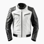 Men's Sportage Black & White Cafe Racer Leather Jacket