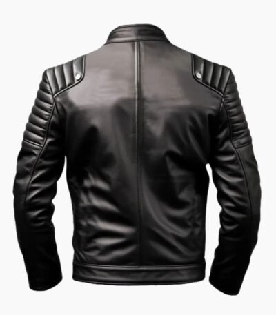 Men's Sportage Black & White Cafe Racer Leather Jacket