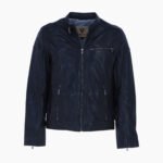 Mens Zip Up Biker Leather Jacket Black