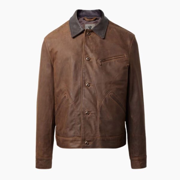 N.Y.C. Vogue Jacket Men's Brown Leather Barn Jacket