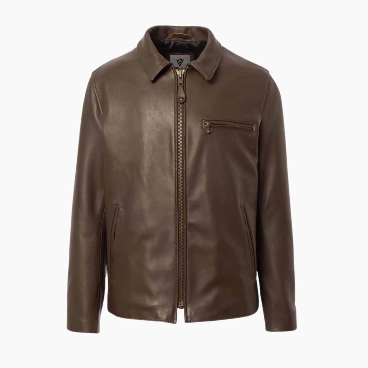N.Y.C. Vogue Jacket Men's Brown Leather Delivery Jacket N.Y.C. Vogue Jacket Men's Brown Leather Delivery Jacket