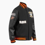 NHL Anaheim Ducks Old English Men's Rib Black Wool Varsity Jacket
