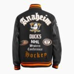 NHL Anaheim Ducks Old English Men's Rib Black Wool Varsity Jacket