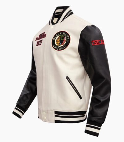 NHL Chicago Blackhawks Retro Classic Men's Rib Wool Varsity Jacket